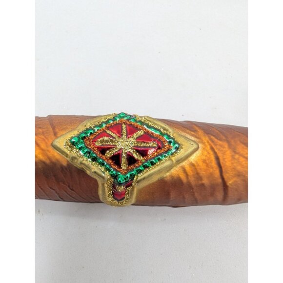 Old world Christmas Ornament 'The Cigar" with tag 5.25" glass hanging tree - Picture 11 of 14